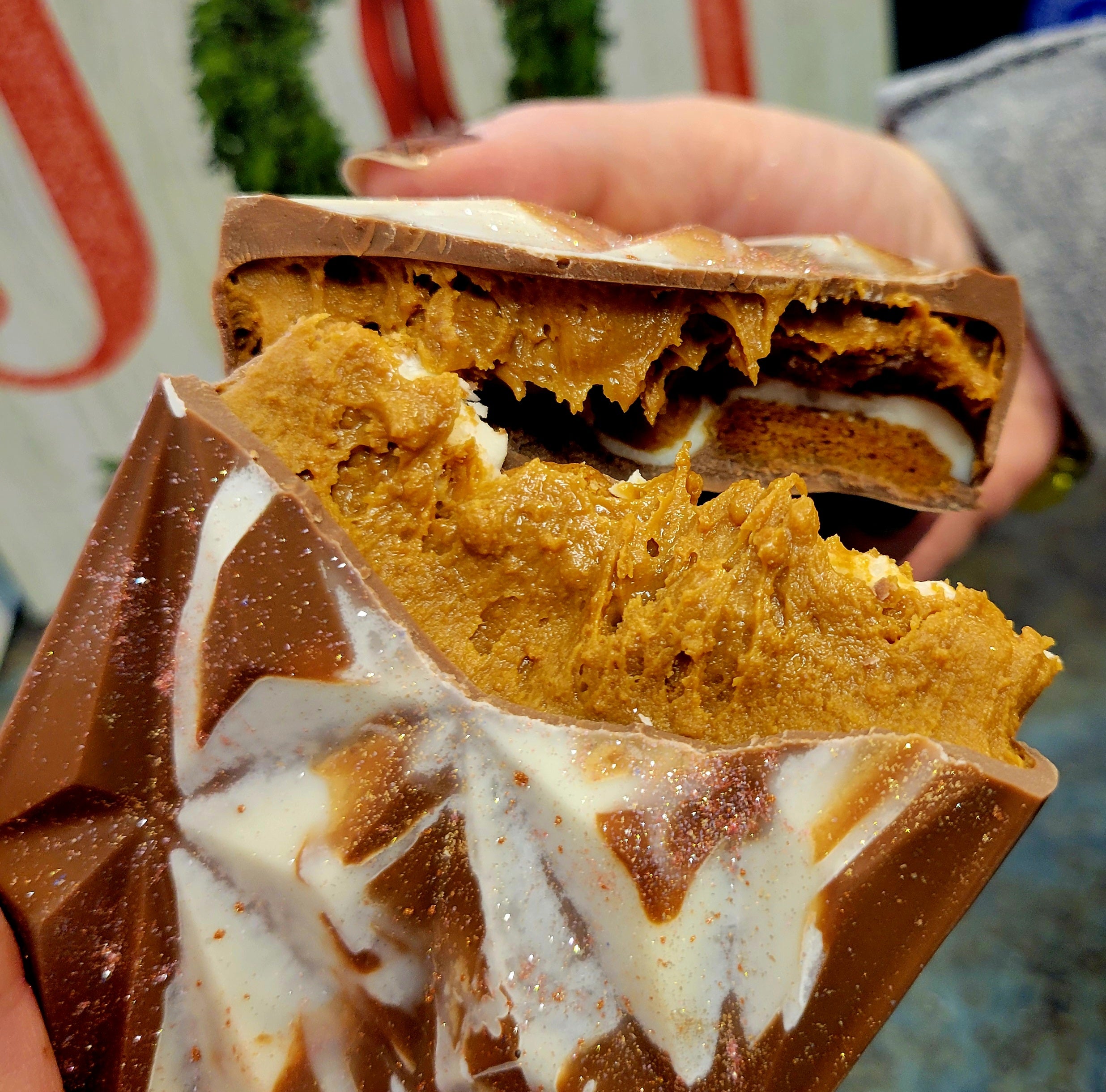 Giant Biscoff Cookie Butter filled Chocolate Bar