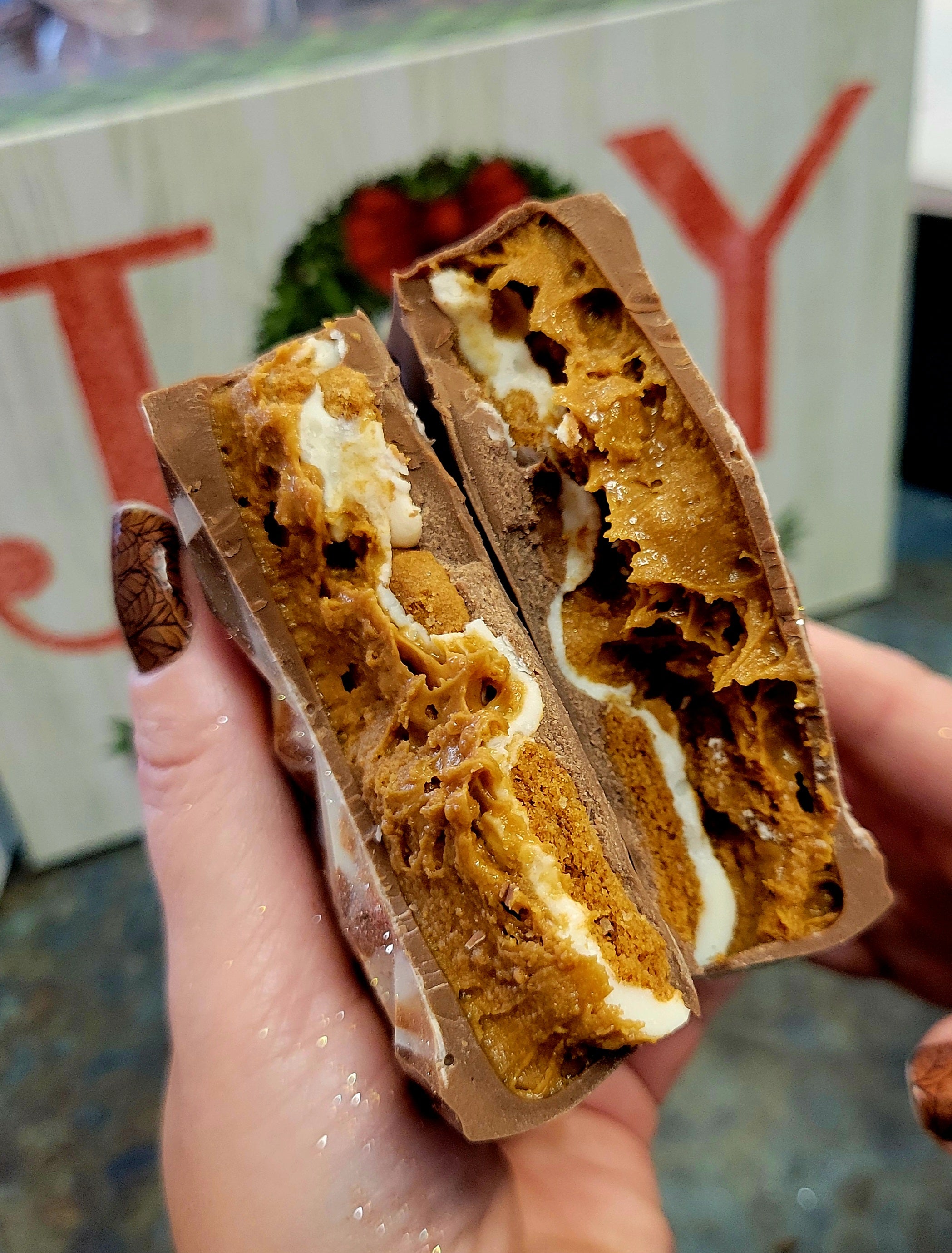 Giant Biscoff Cookie Butter filled Chocolate Bar