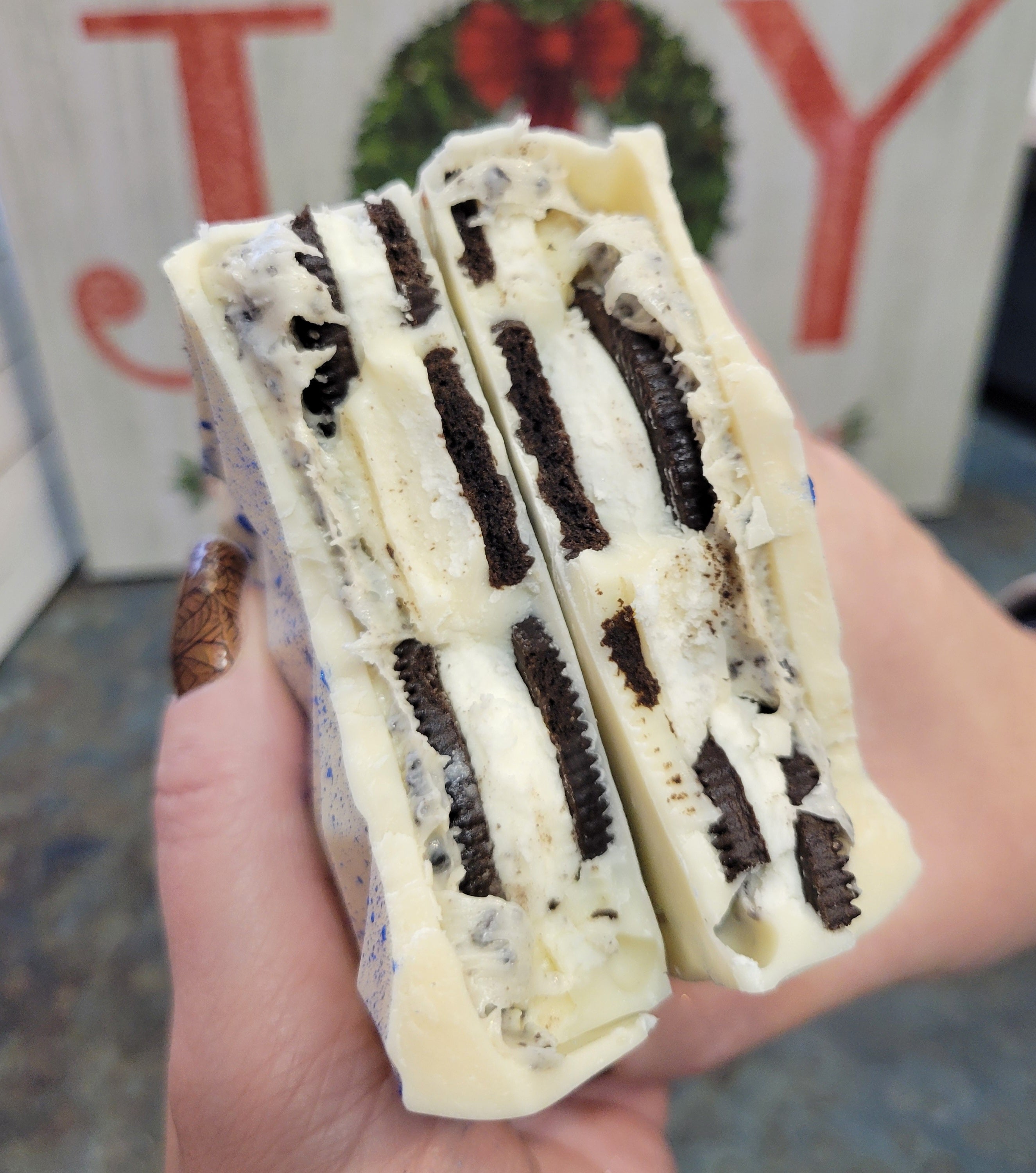 Giant Cookies and Cream filled Chocolate Bar