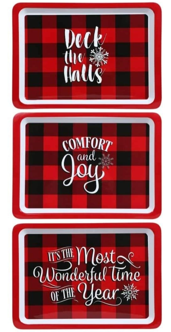 XL+ Plaid Christmas Party Tray